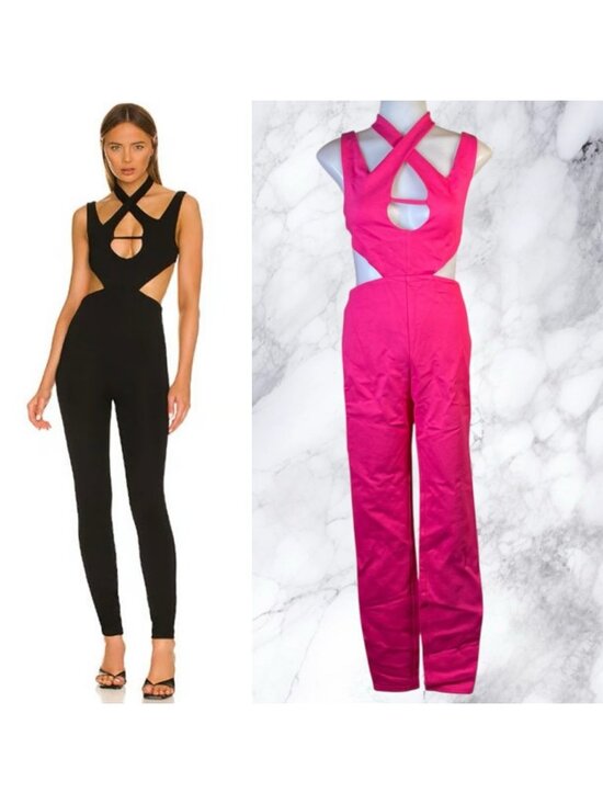 REVOLVE Pants - Superdown Luna Cut Out Jumpsuit - Hot Pink
